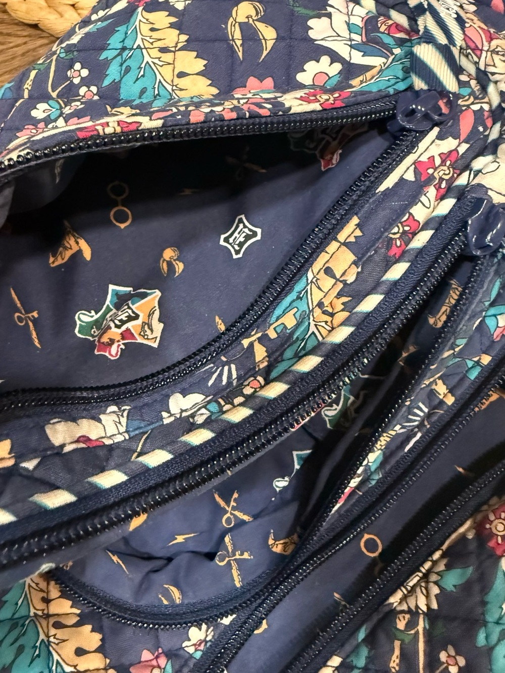 Vera Bradley Navy Floral Quilted Crossbody Sling Bag - Picture 12 of 15